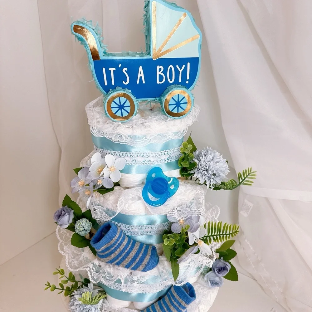 Baby Boy Diaper Cake, Baby Shower Gift